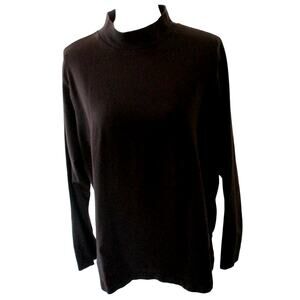 Croft & Barrow Women's Plus Brown Long Sleeve Mock Turtle Neck Shirt Size 2X